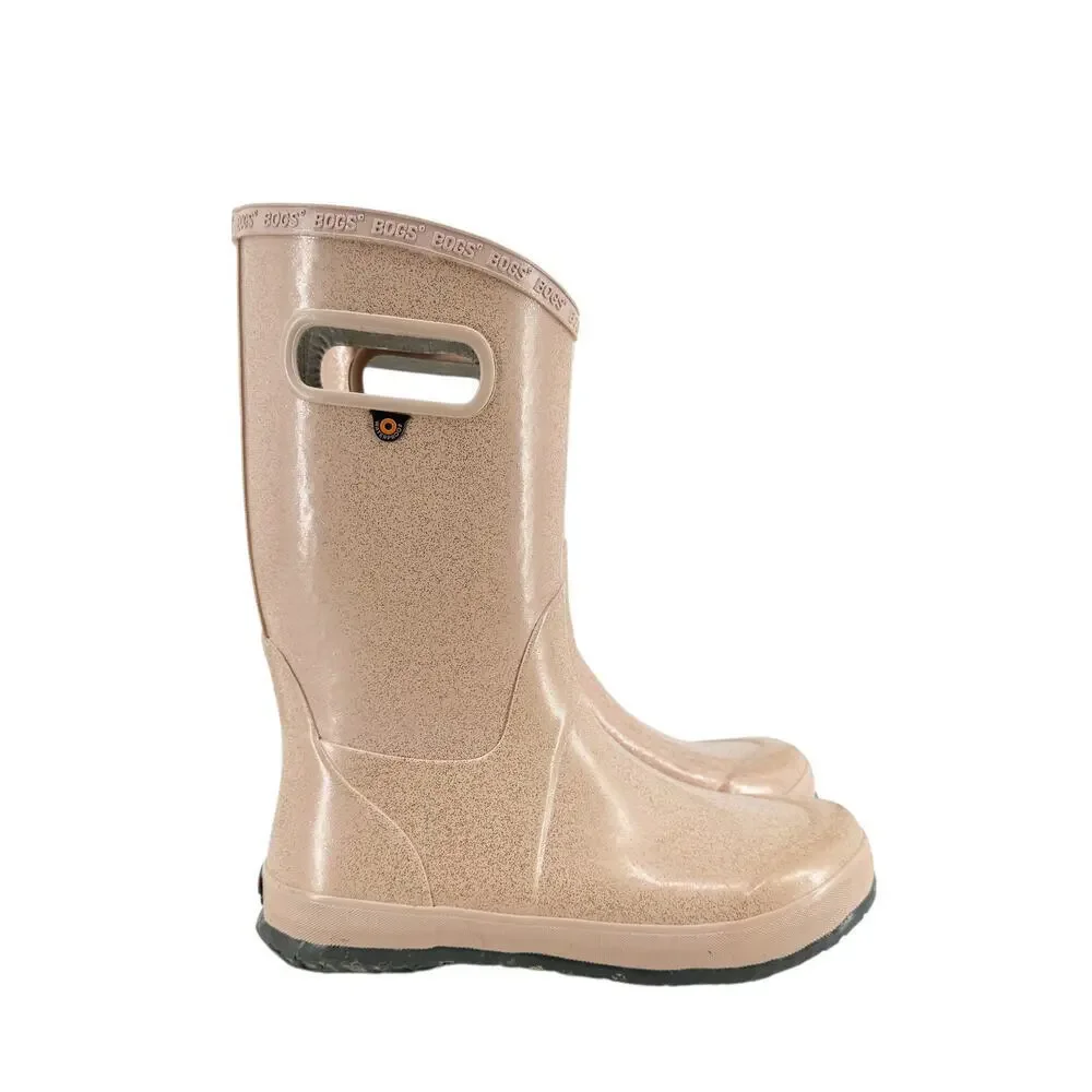 Bogs Girls Rainboot Glitter Kids' Rain Boots Rose Gold Size Youth 6 Waterproof
